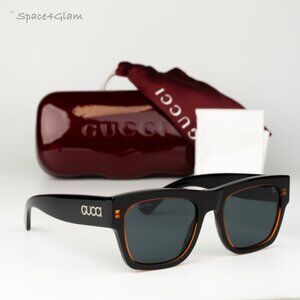 Gucci Women Sunglasses Black Blue Square GG1793S 003 NEW AUTHENTIC
